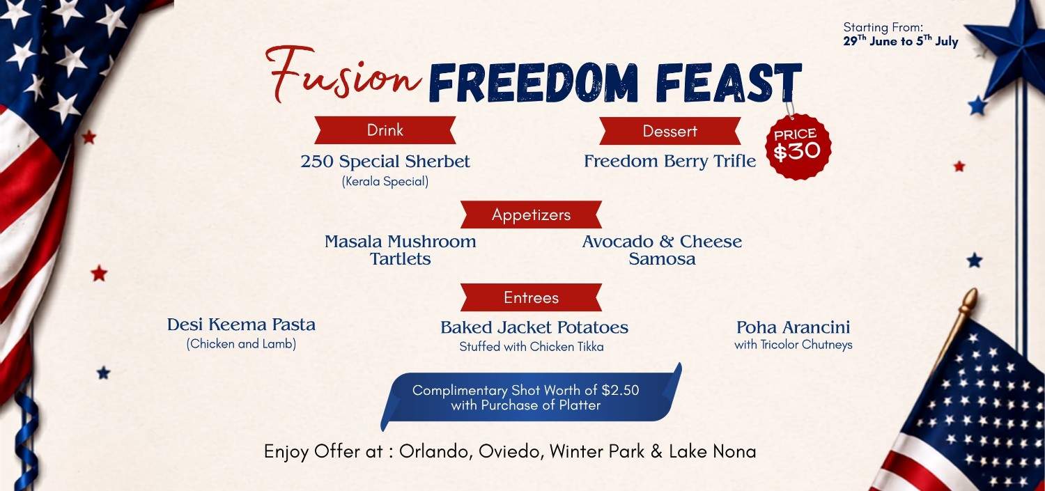 4th&nbsp; of july Menu